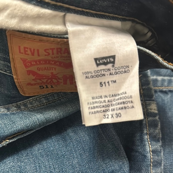 Levi's 511 Blue Straight Jeans with Vintage Appeal 32-30 Denim - Picture 9 of 11